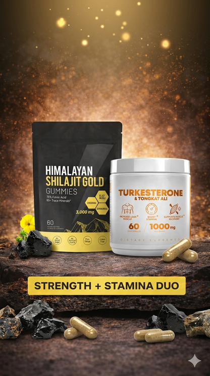 Himalayan Shilajit Gold Gummies + Turkesterone & Tongkat Ali | Strength & Stamina Stack