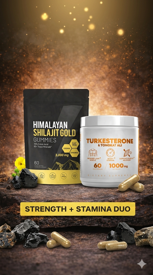 Himalayan Shilajit Gold Gummies + Turkesterone & Tongkat Ali | Strength & Stamina Stack