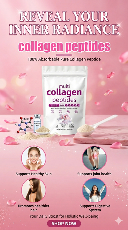Hydrolyzed Collagen Peptides + Biotin, Vitamin C & Hyaluronic Acid – 1lb